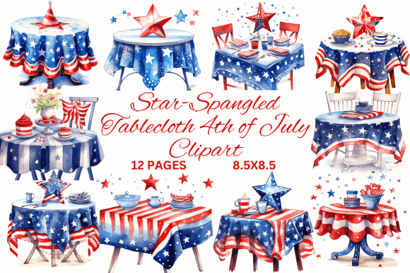 Download Star-Spangled Tablecloth 4th of July Cli - Tablecloth Collection