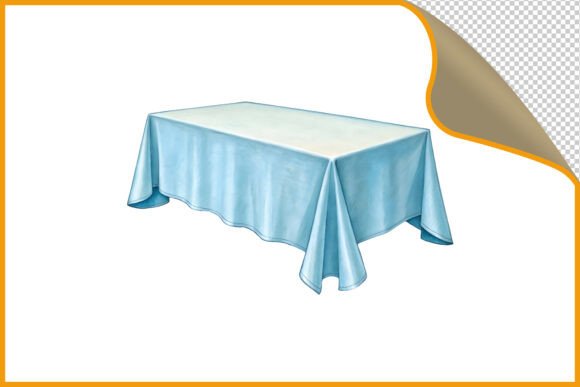 Download Light Blue Tablecloth over Table PNG - Premium Resources