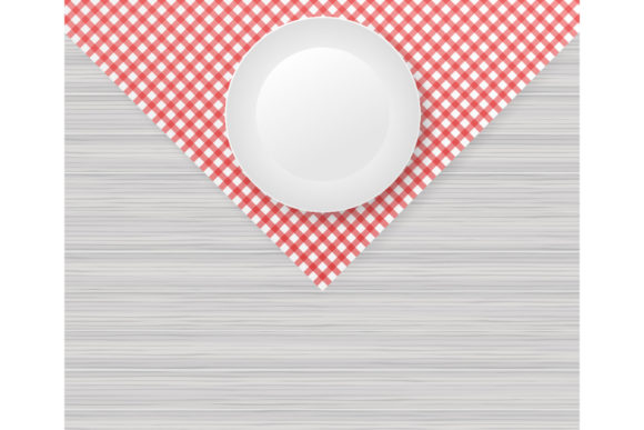 Download Red Corner Tablecloth on White Wood Tabl - Tablecloth Collection